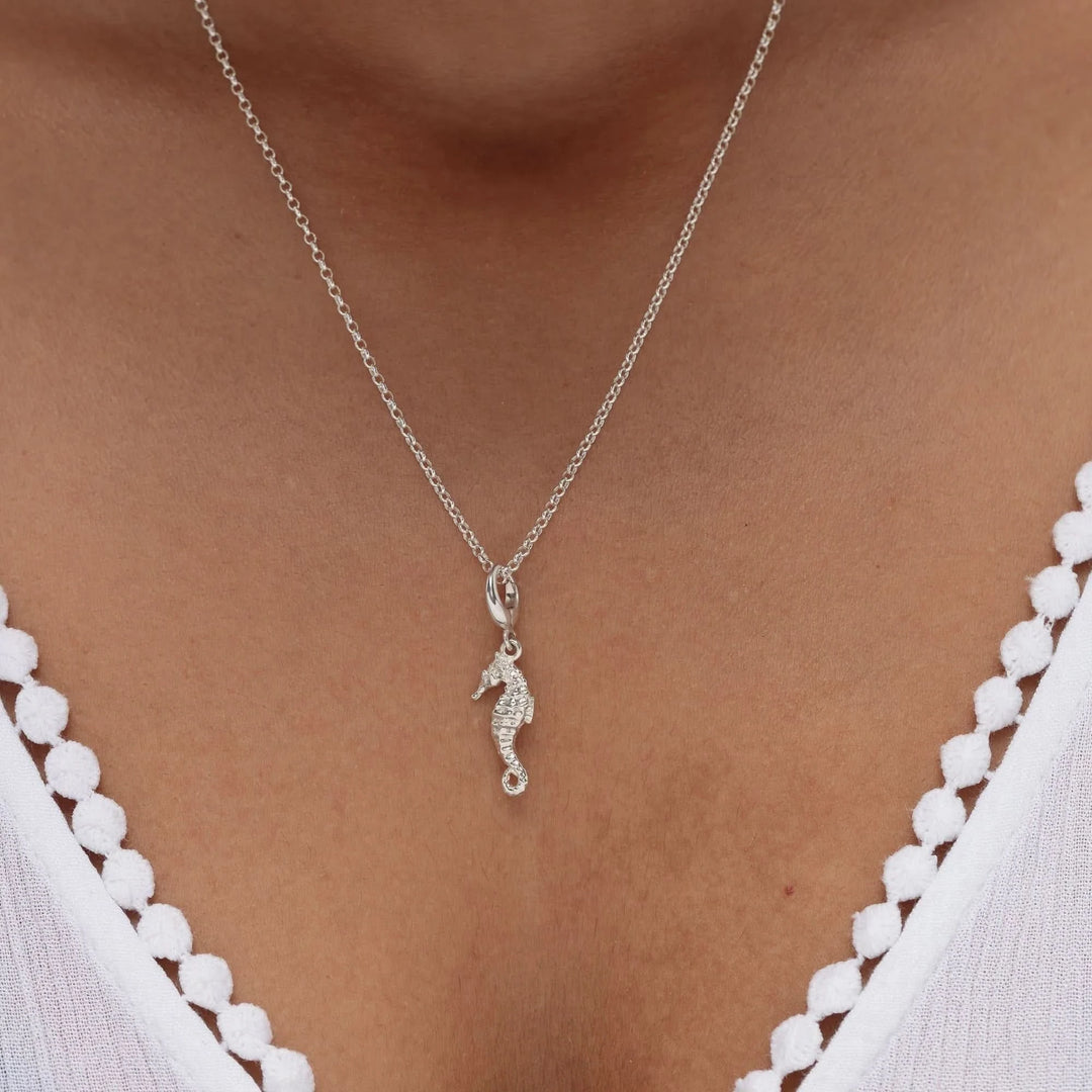Silver Seahorse Charm CSSEA