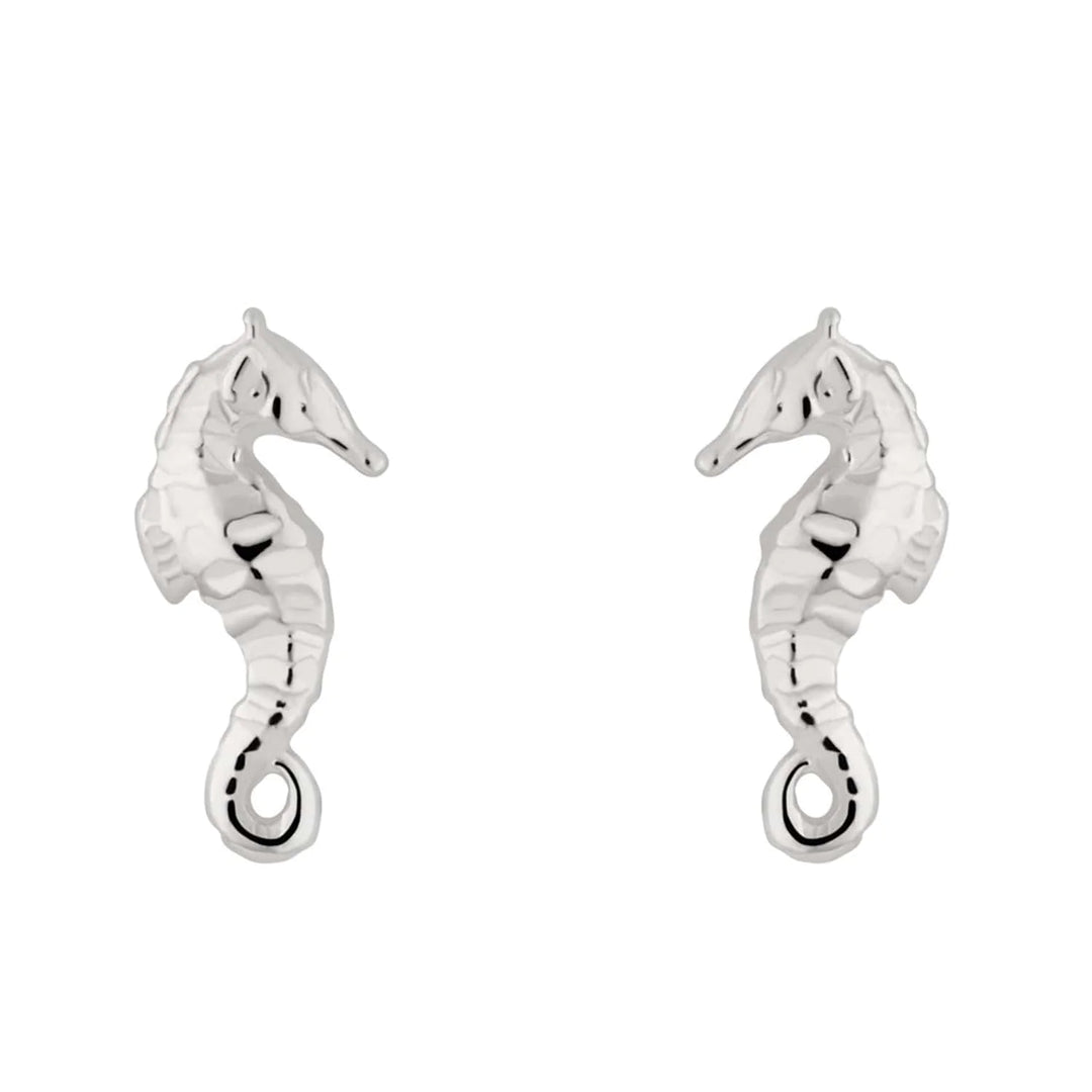 Silver Seahorse Stud Earrings SESSEA