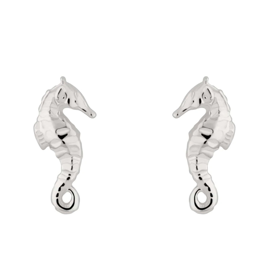 Silver Seahorse Stud Earrings SESSEA