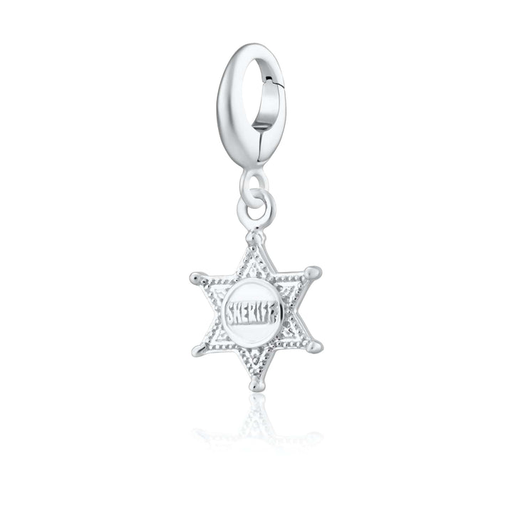 Silver Sheriff Badge Charm CSSBG