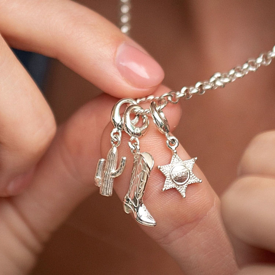 Silver Sheriff Badge Charm CSSBG