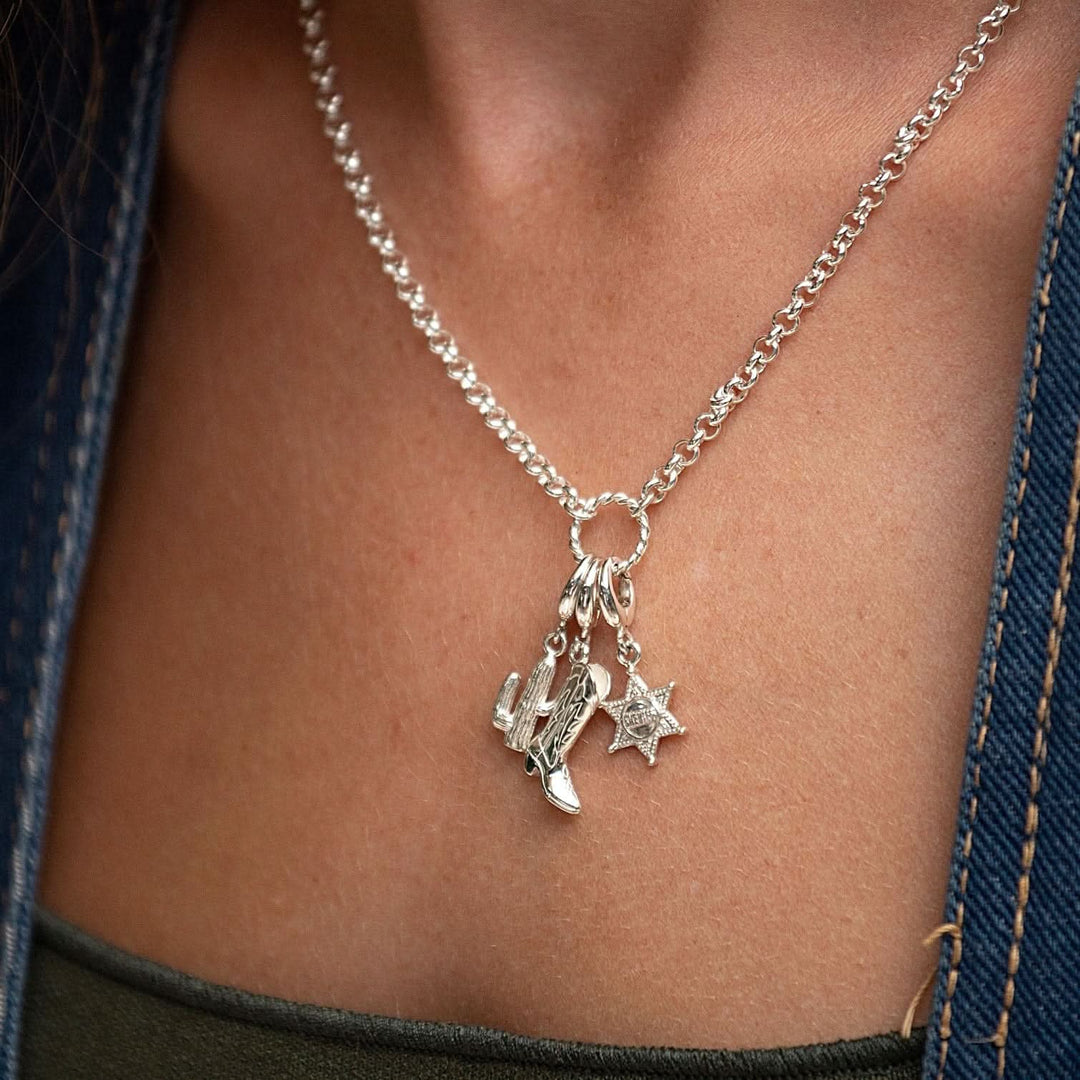 Silver Sheriff Badge Charm CSSBG