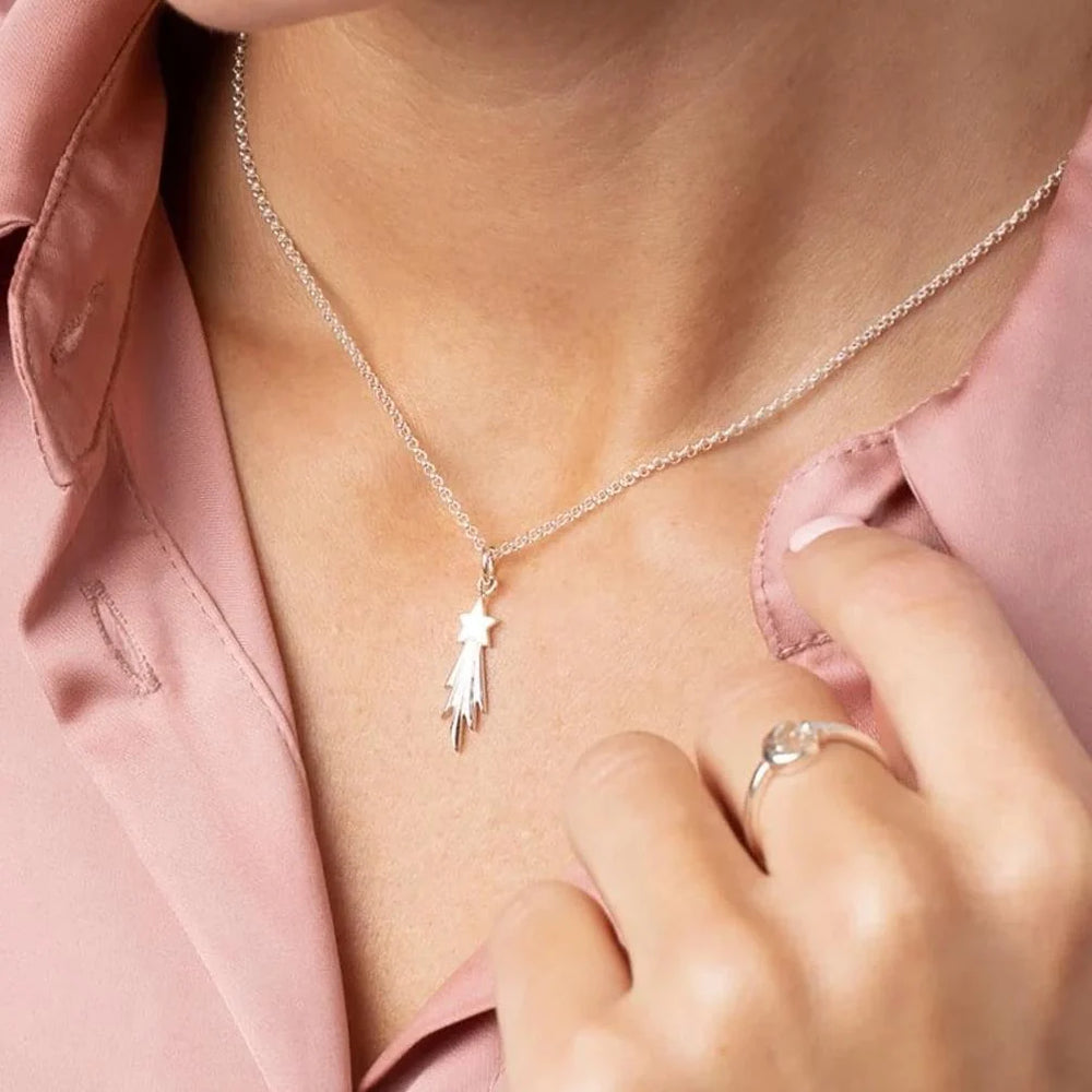 Silver Shooting Star Necklace CNSSST-1