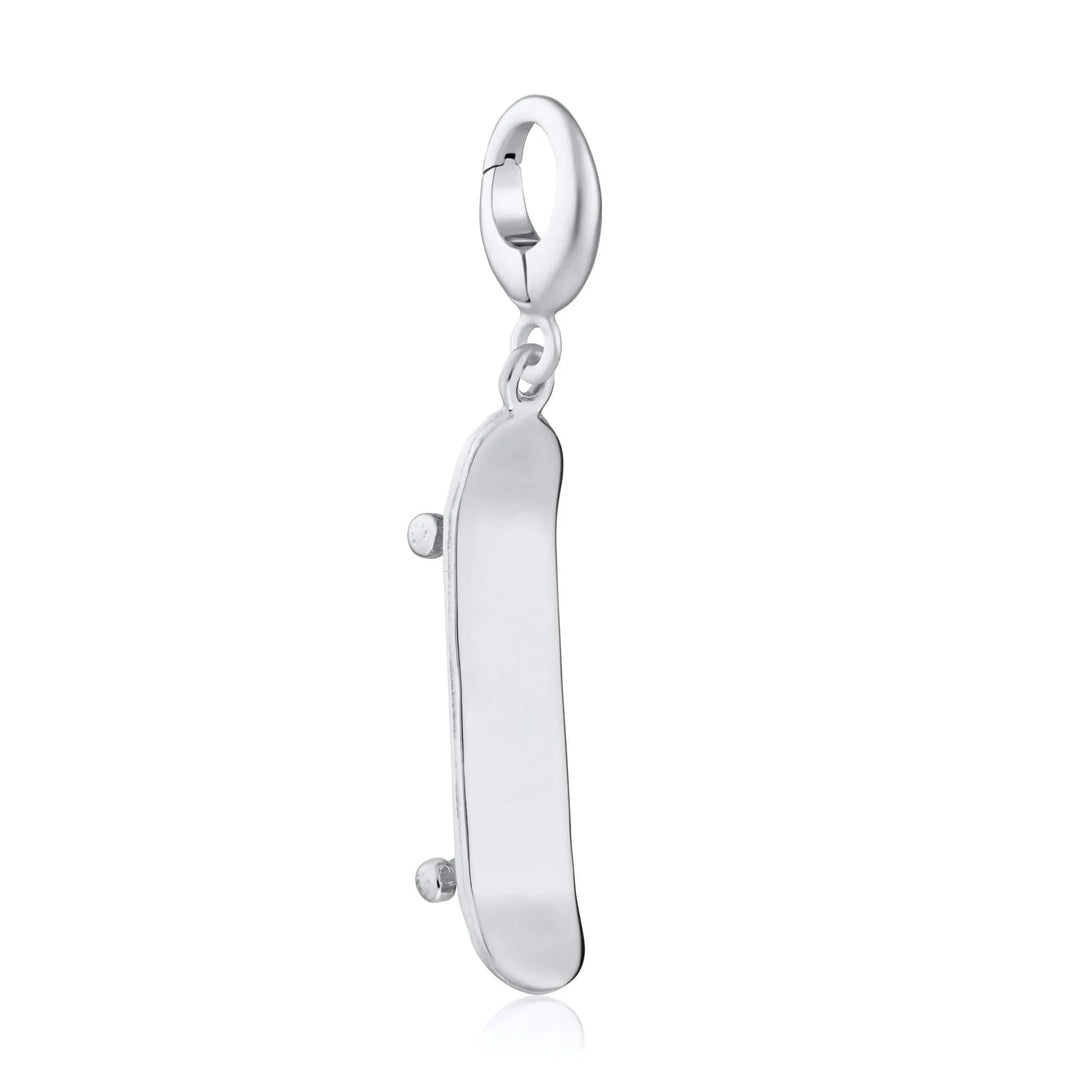 Silver Skateboard Charm CSSKABO