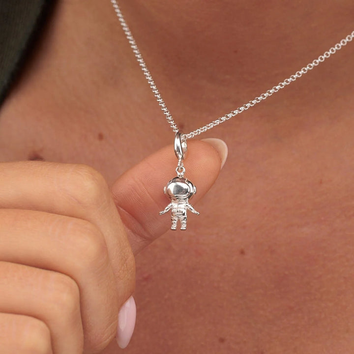 Silver Space Astronaut Necklace CNSAST-1