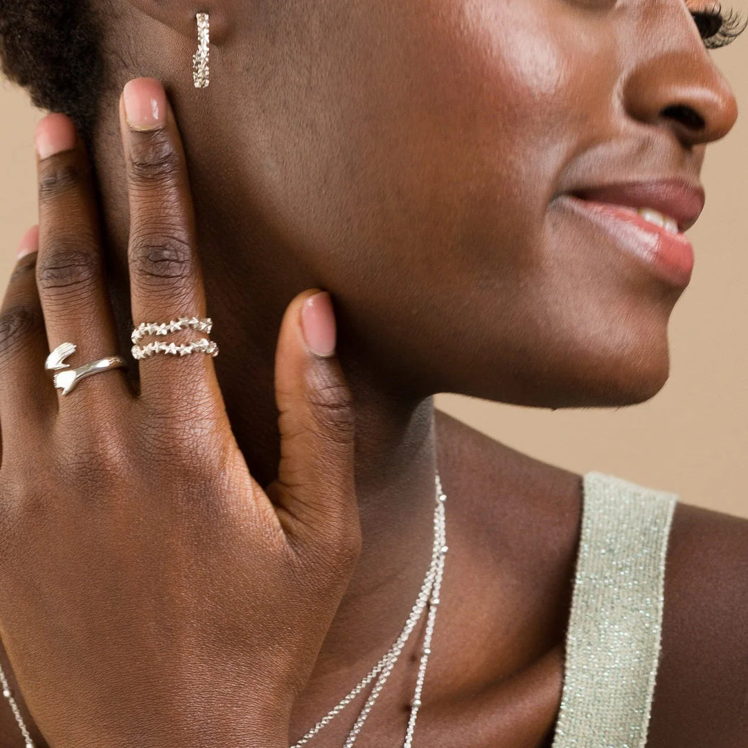 Silver Star Cluster Stacking Ring RSSC1