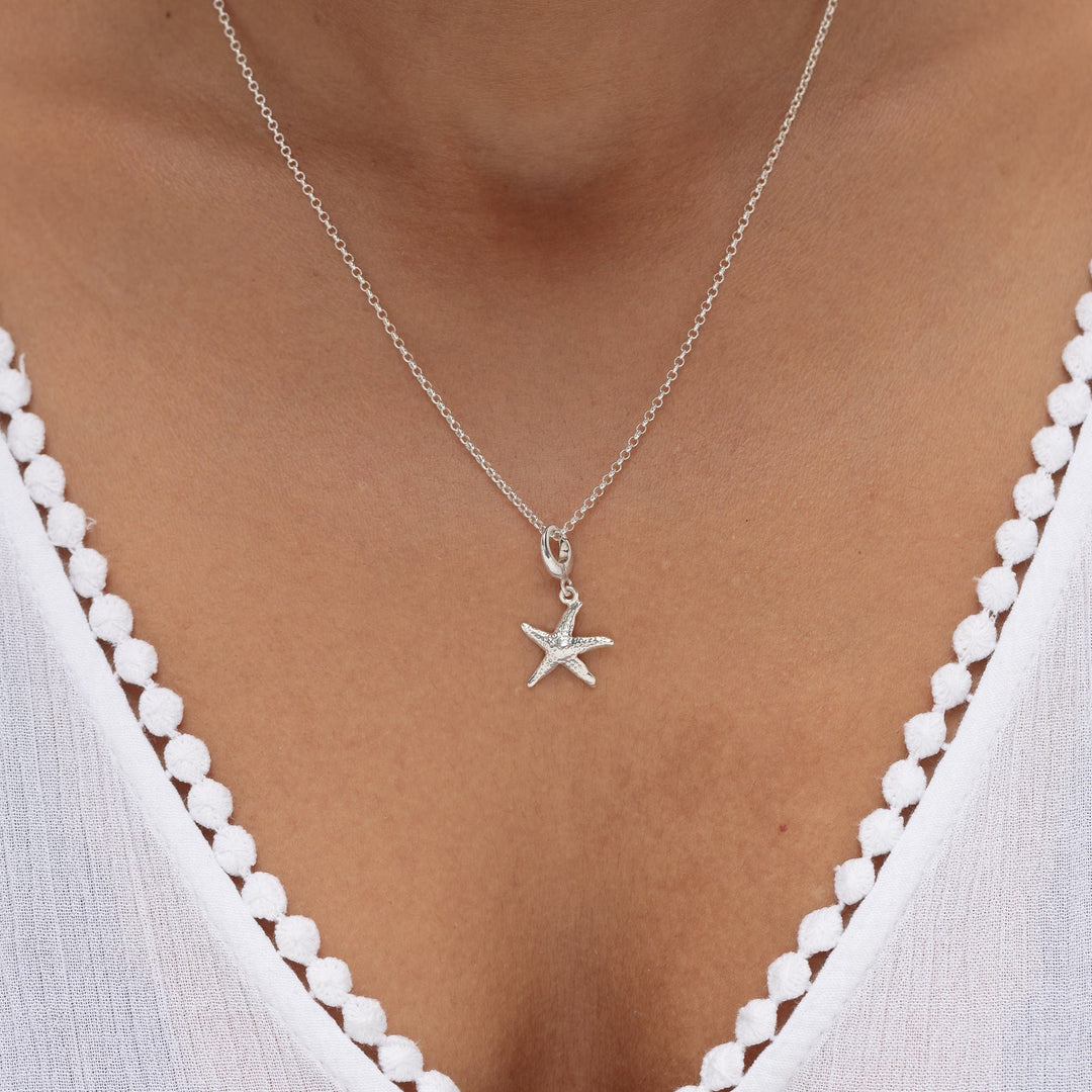 Silver Starfish Necklace CNSSX-1