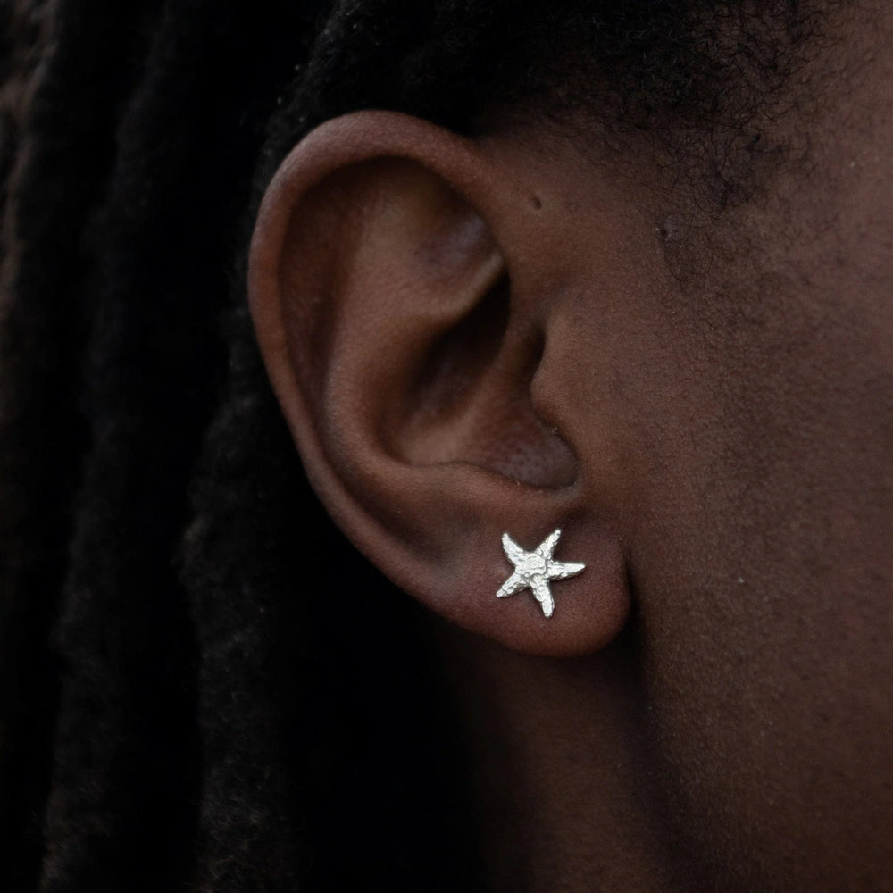 Silver Starfish Stud Earrings SESSX