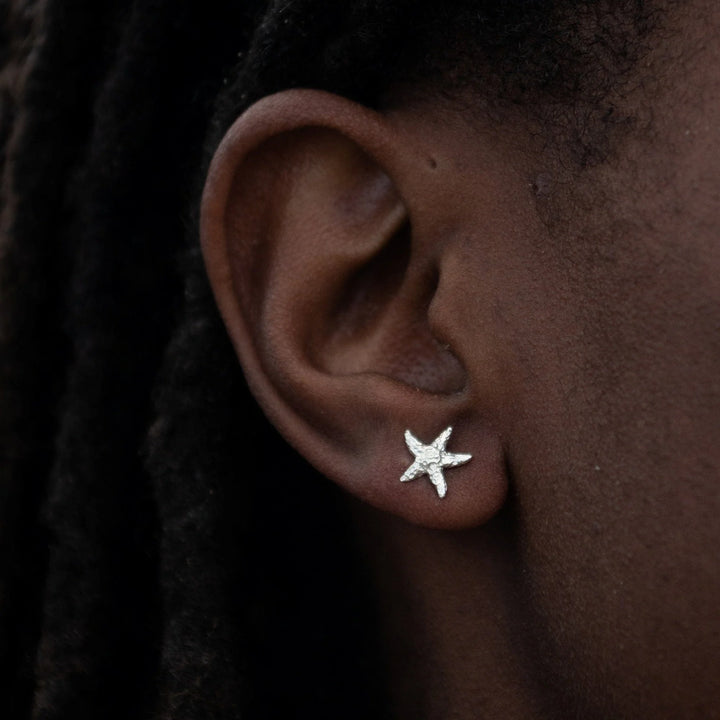 Silver Starfish Stud Earrings SESSX