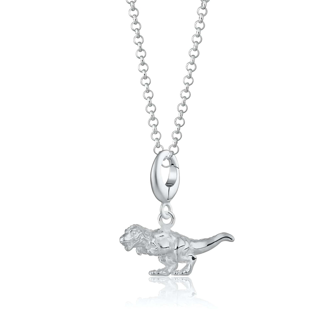 Silver T-Rex Dinosaur Necklace CNSTREX-1