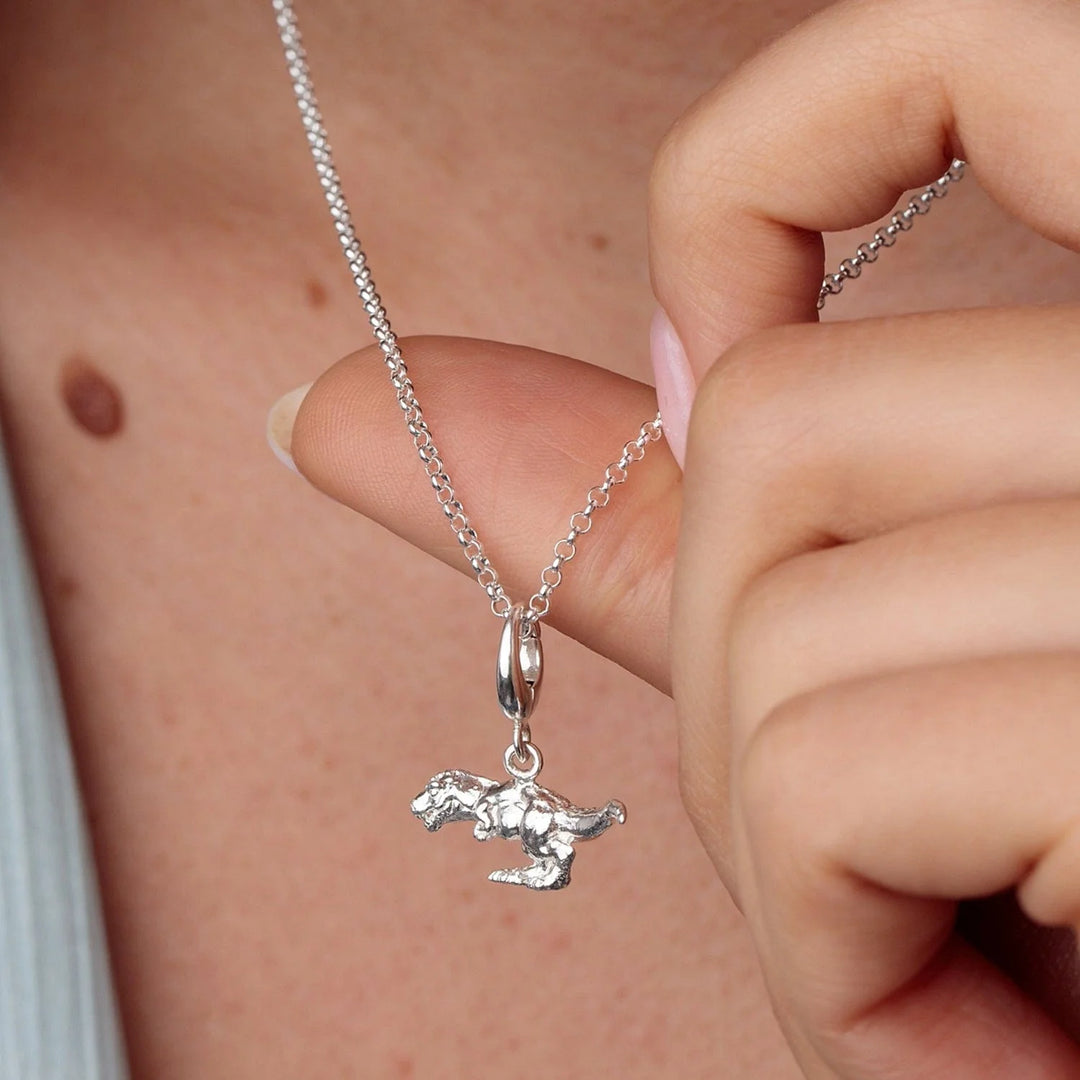 Silver T-Rex Dinosaur Necklace CNSTREX-1