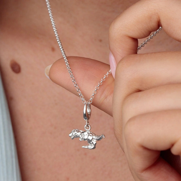 Silver T-Rex Dinosaur Necklace CNSTREX-1