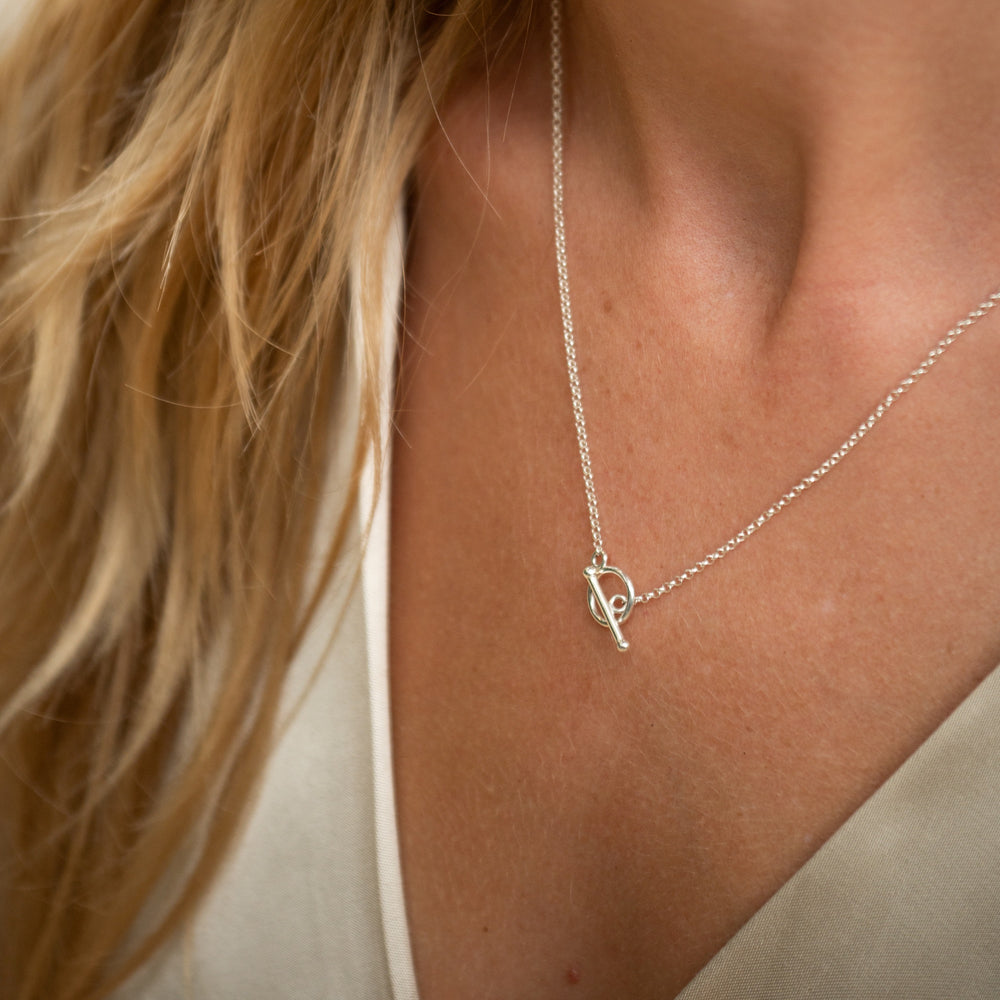Silver T-Bar Charm Collector Necklace CHCSTB