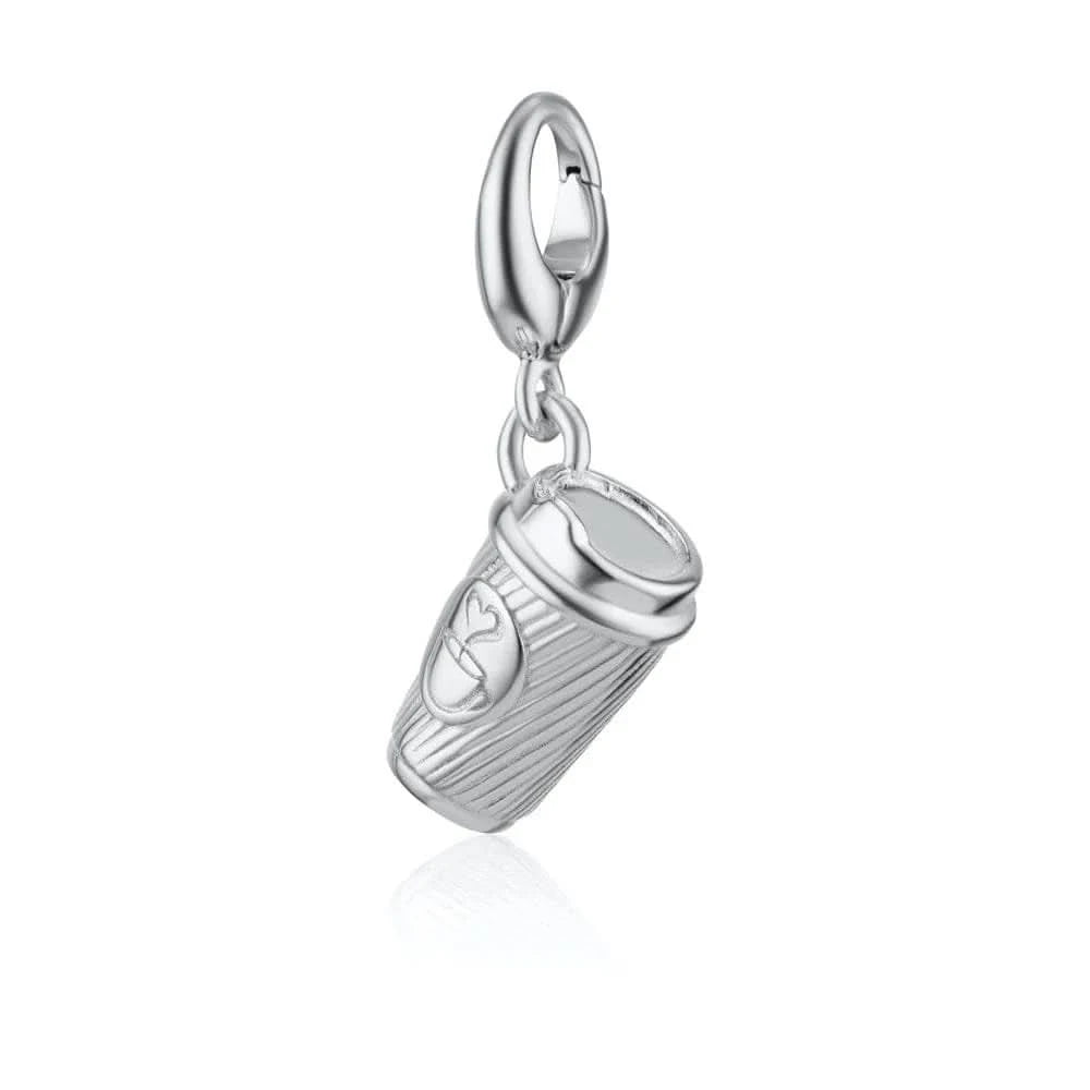 Silver Takeaway Coffee Cup Charm CSTAC