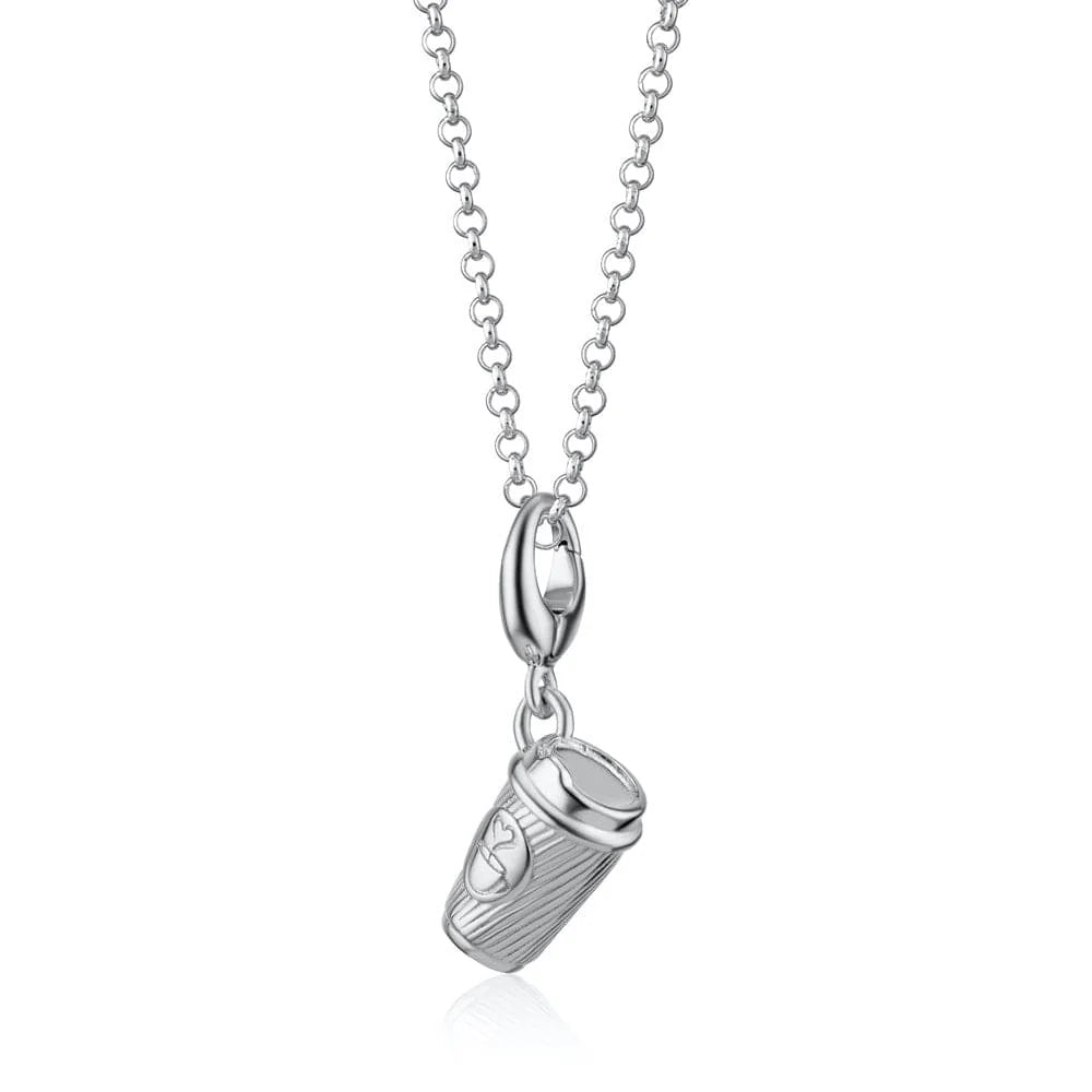 Silver Takeaway Coffee Cup Necklace CNSTAC-1