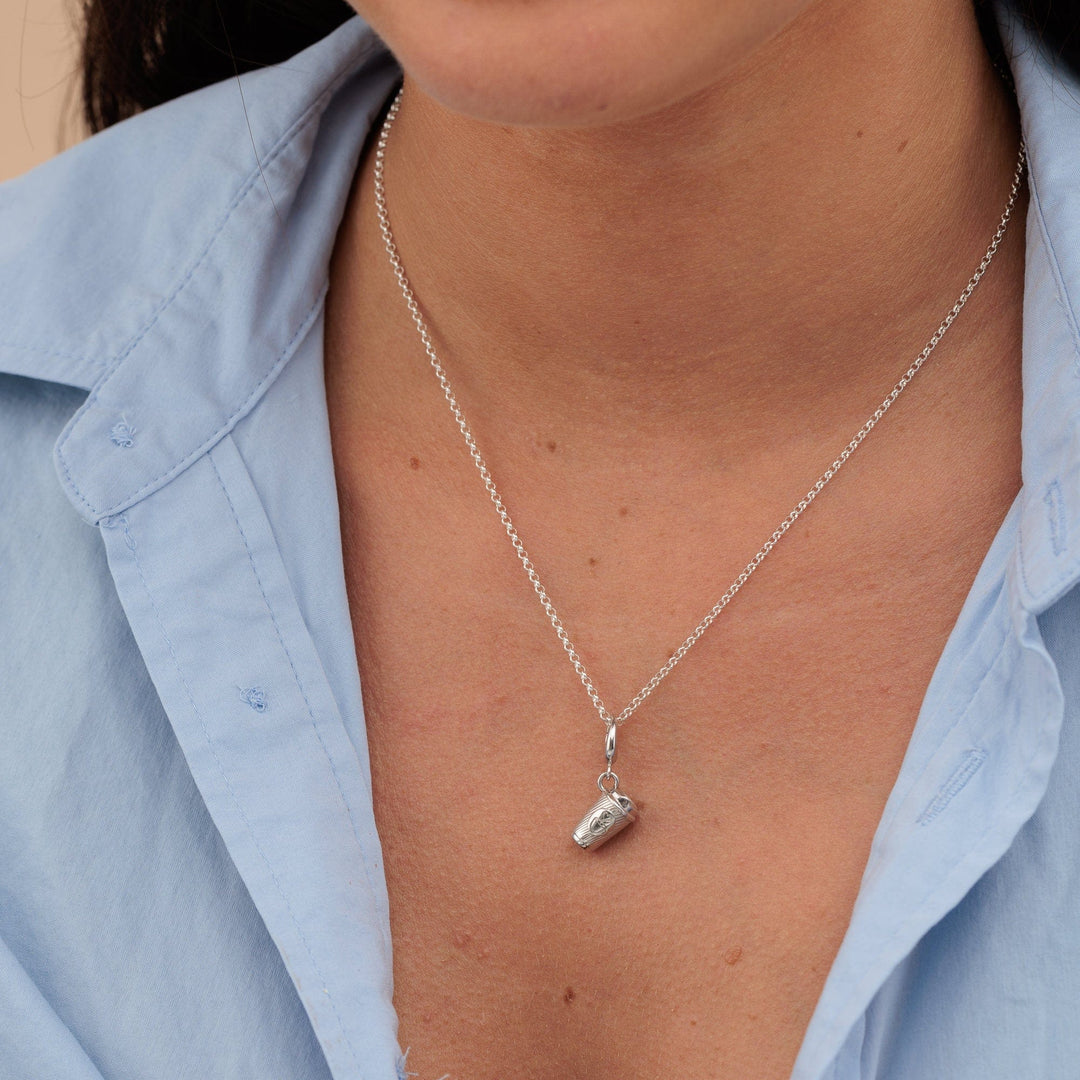 Silver Takeaway Coffee Cup Necklace CNSTAC-1