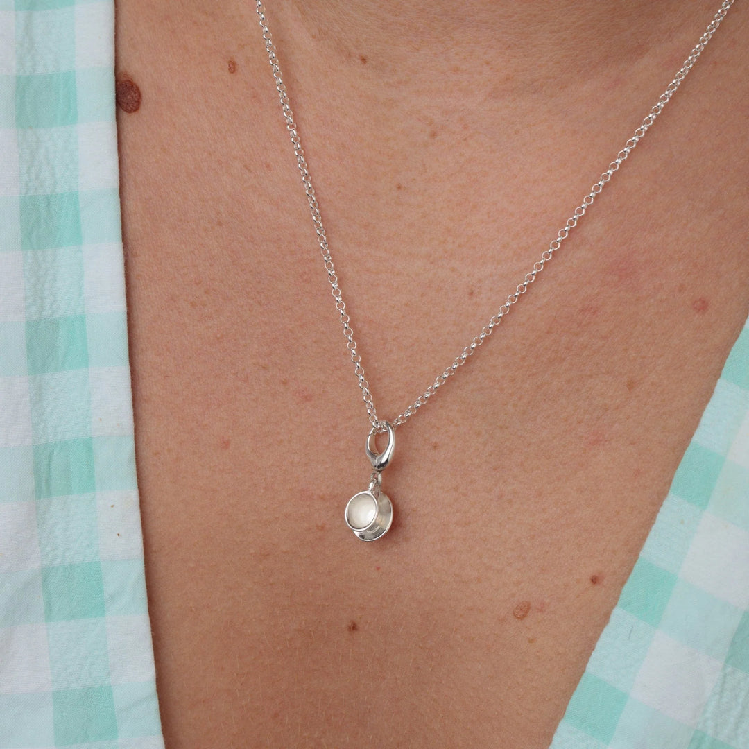 Silver Teacup Necklace CNSTC-1
