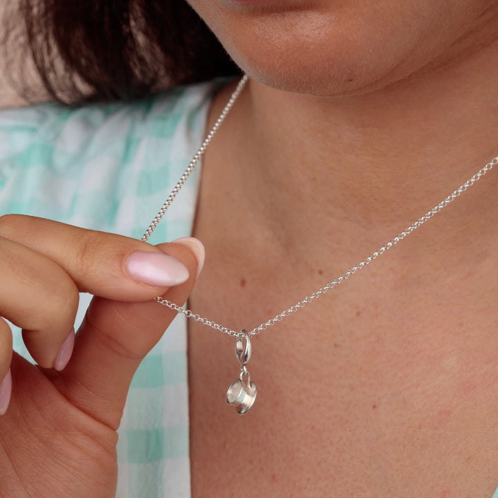 Silver Teacup Necklace CNSTC-1