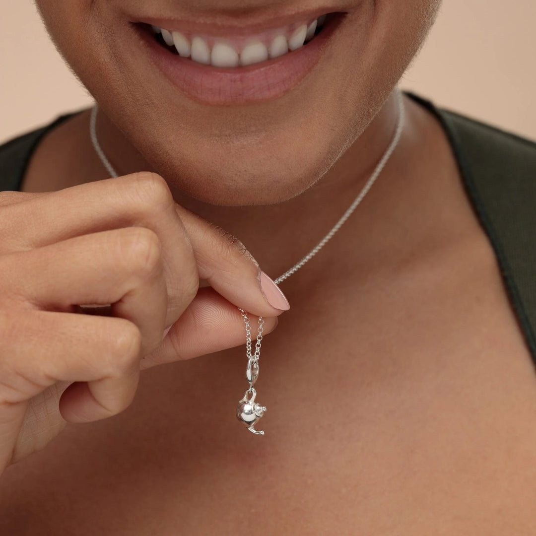 Silver Teapot Necklace CNSTP-1