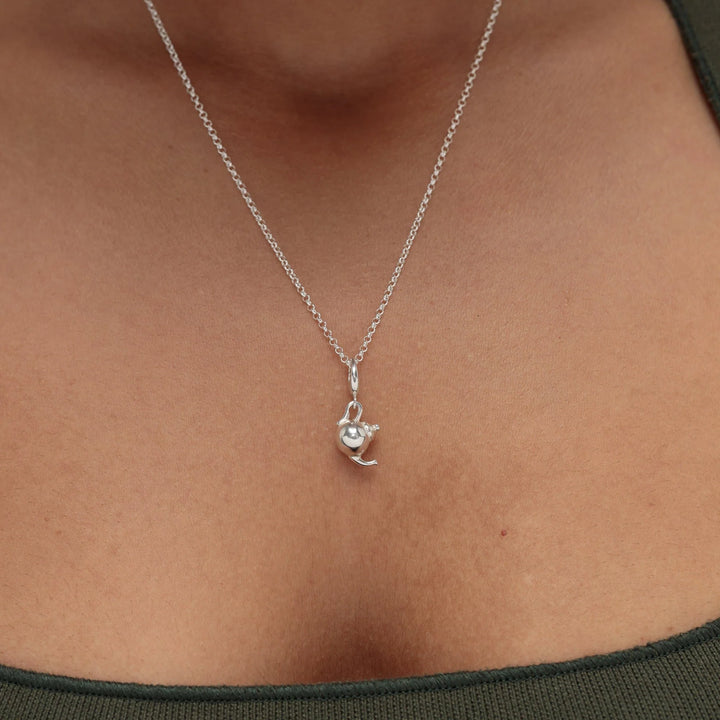 Silver Teapot Necklace CNSTP-1