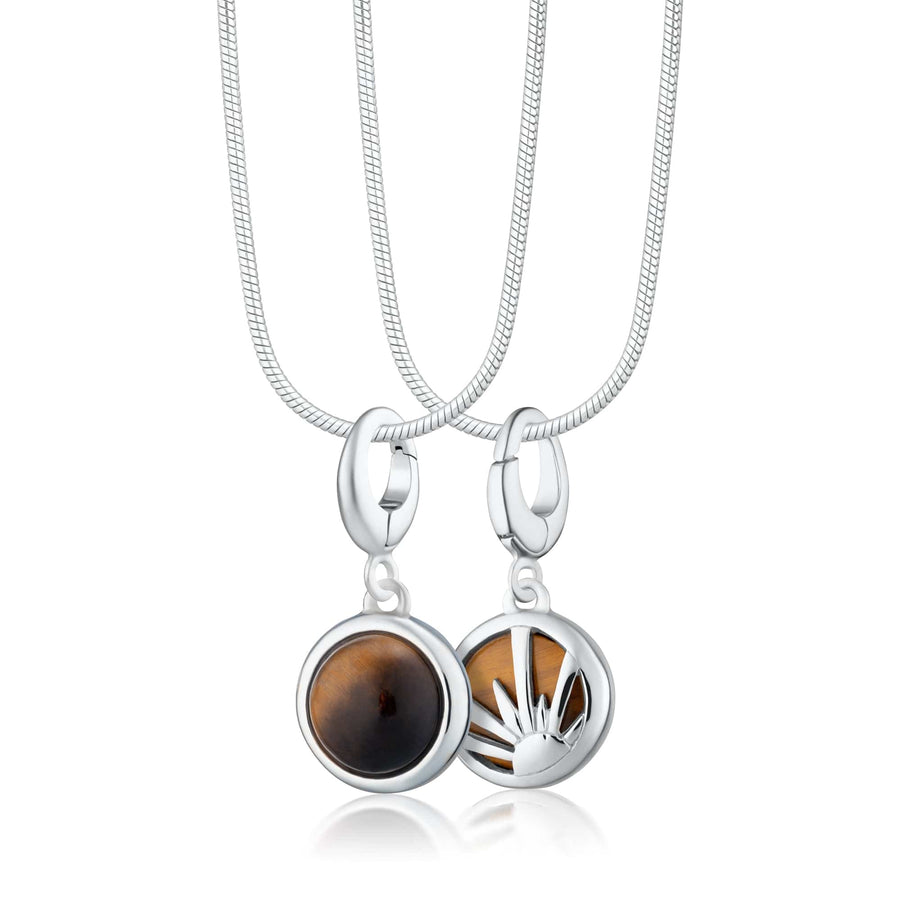Silver Tigers Eye Healing Stone Courage Necklace CNSHSTE-SNAKE-1