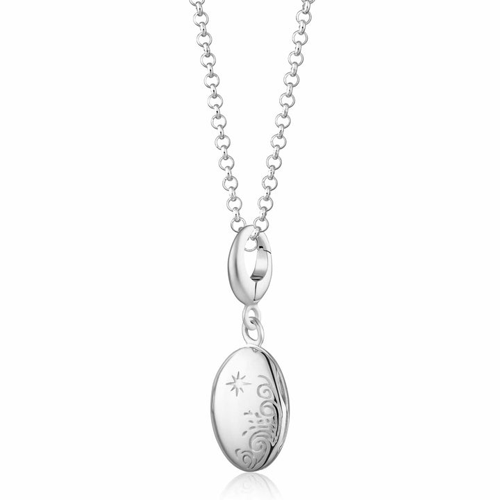Silver Tiny Celestial Locket Necklace LNSTC-1