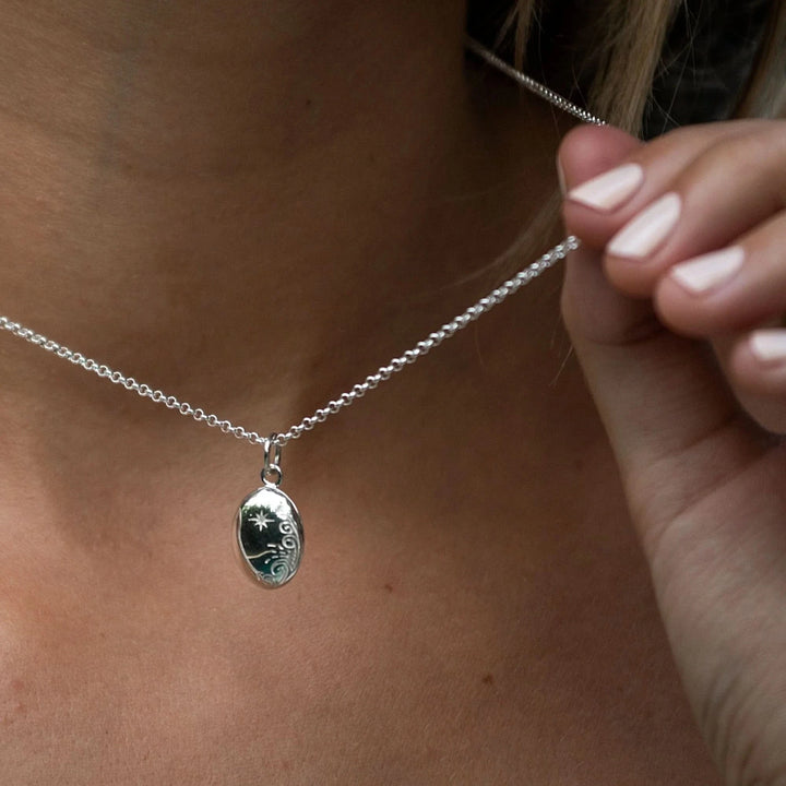 Silver Tiny Celestial Locket Necklace LNSTC-1