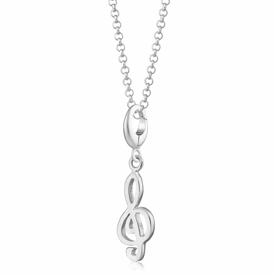 Silver Treble Clef Necklace CNSMS-1