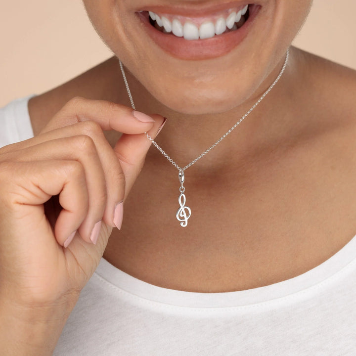 Silver Treble Clef Necklace CNSMS-1
