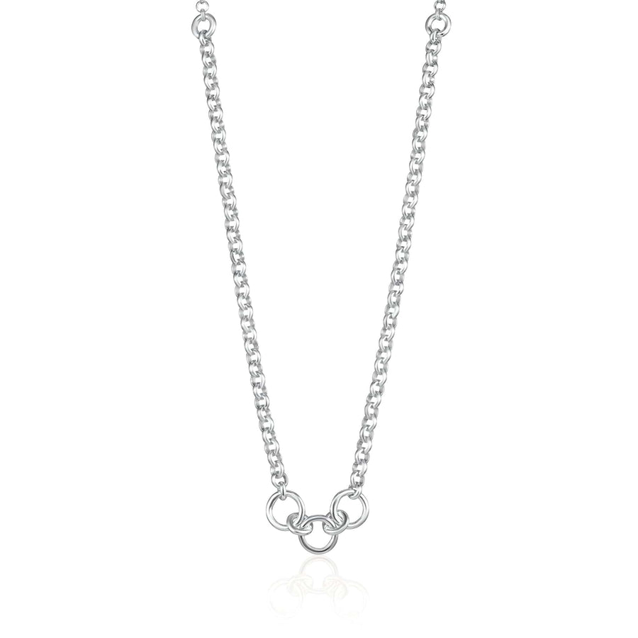 Silver Trinity Charm Collector Necklace CHCSTRIN