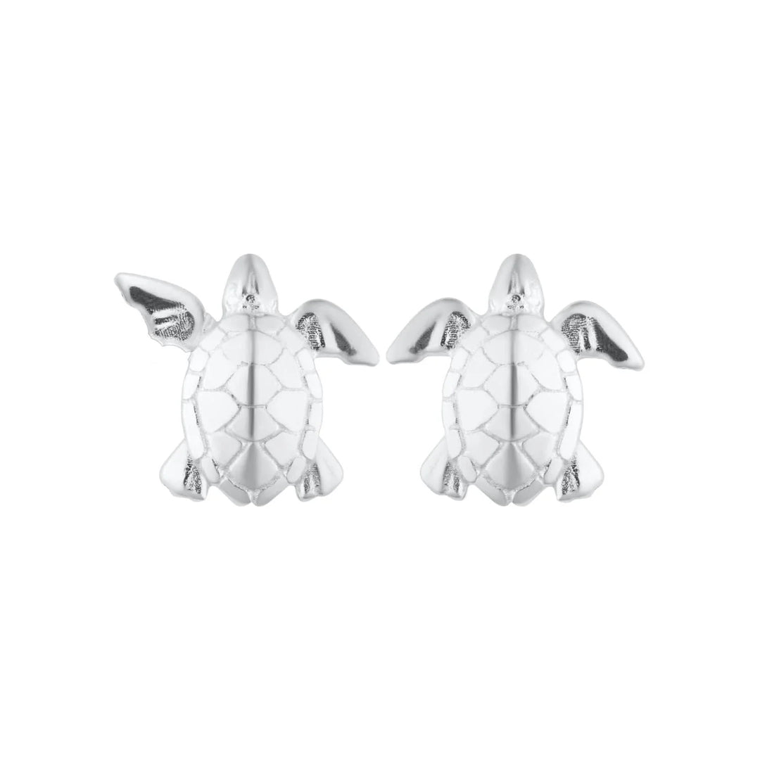 Silver Turtle Stud Earrings SESTU