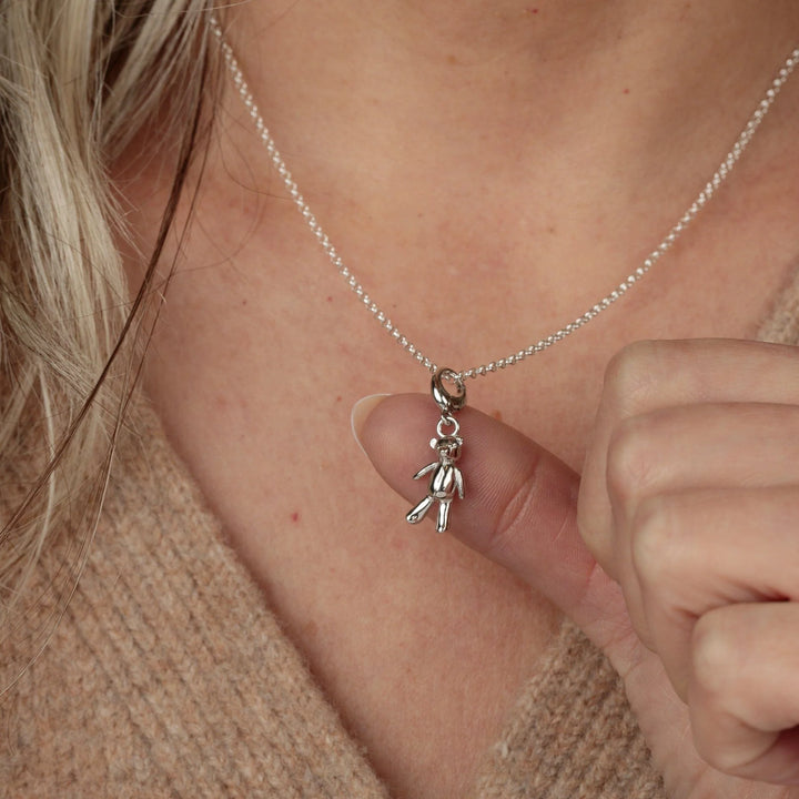 Silver Vintage Teddy Bear Necklace CNSVT-1