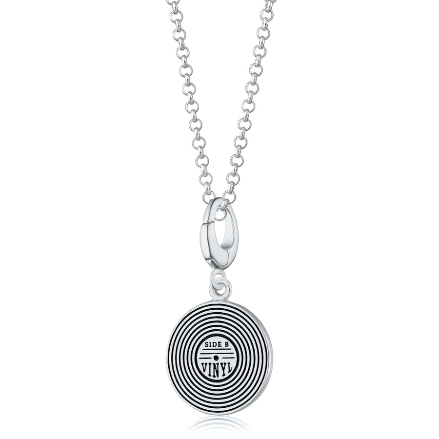 Silver Vinyl Record Necklace CNSVY-1