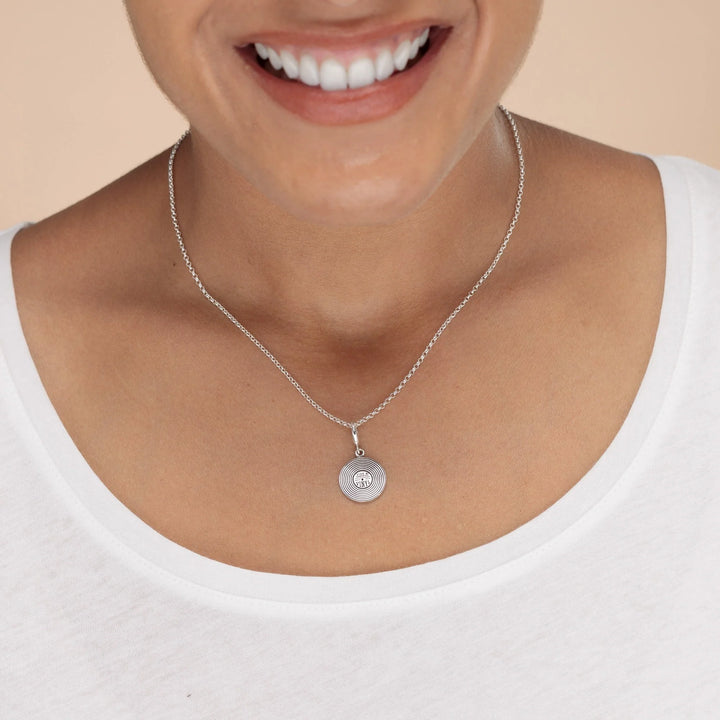 Silver Vinyl Record Necklace CNSVY-1