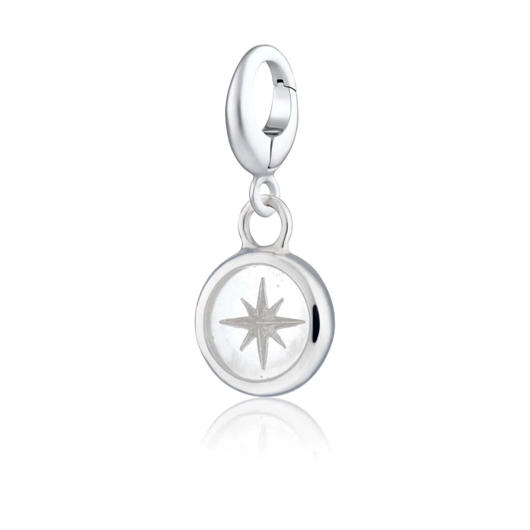 Silver White Star Resin Capture Charm CSWHST
