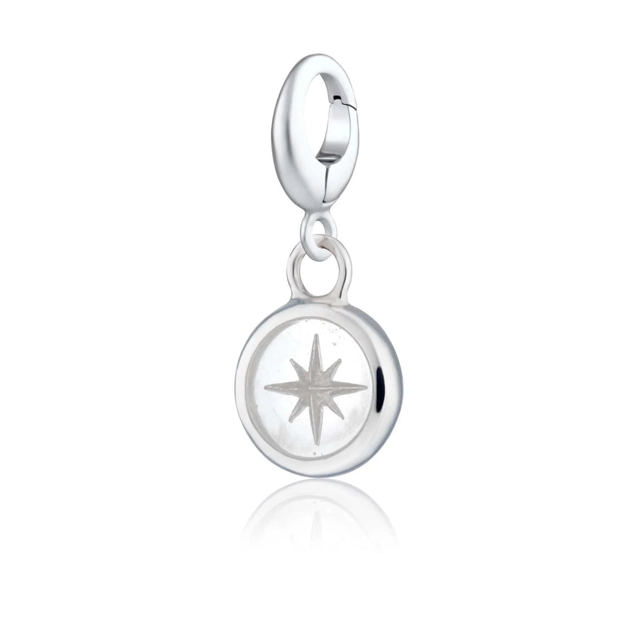 Silver White Star Resin Capture Charm CSWHST