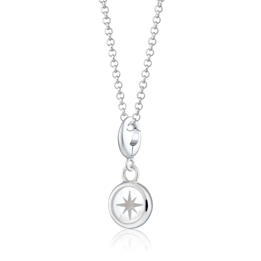 Silver White Star Resin Capture Necklace CNSWHST-1