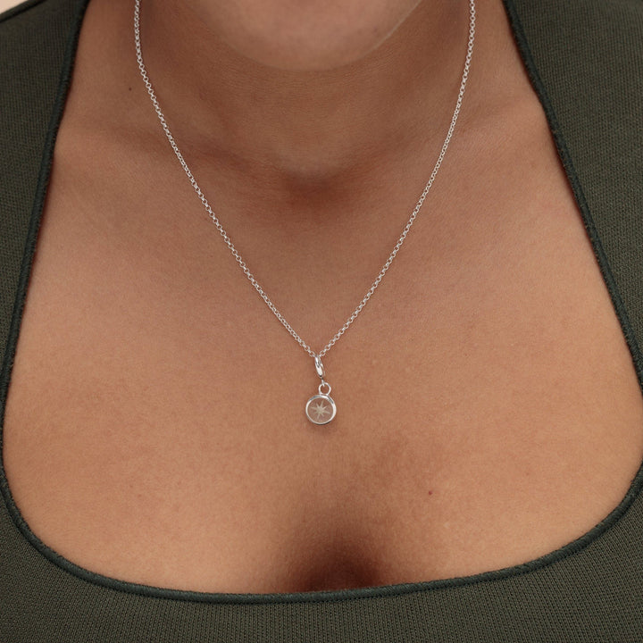 Silver White Star Resin Capture Necklace CNSWHST-1