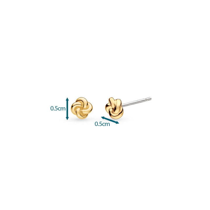 Kit Heath Marina Tide Knot Golden Gold Plated Stud Earrings 41060GRP