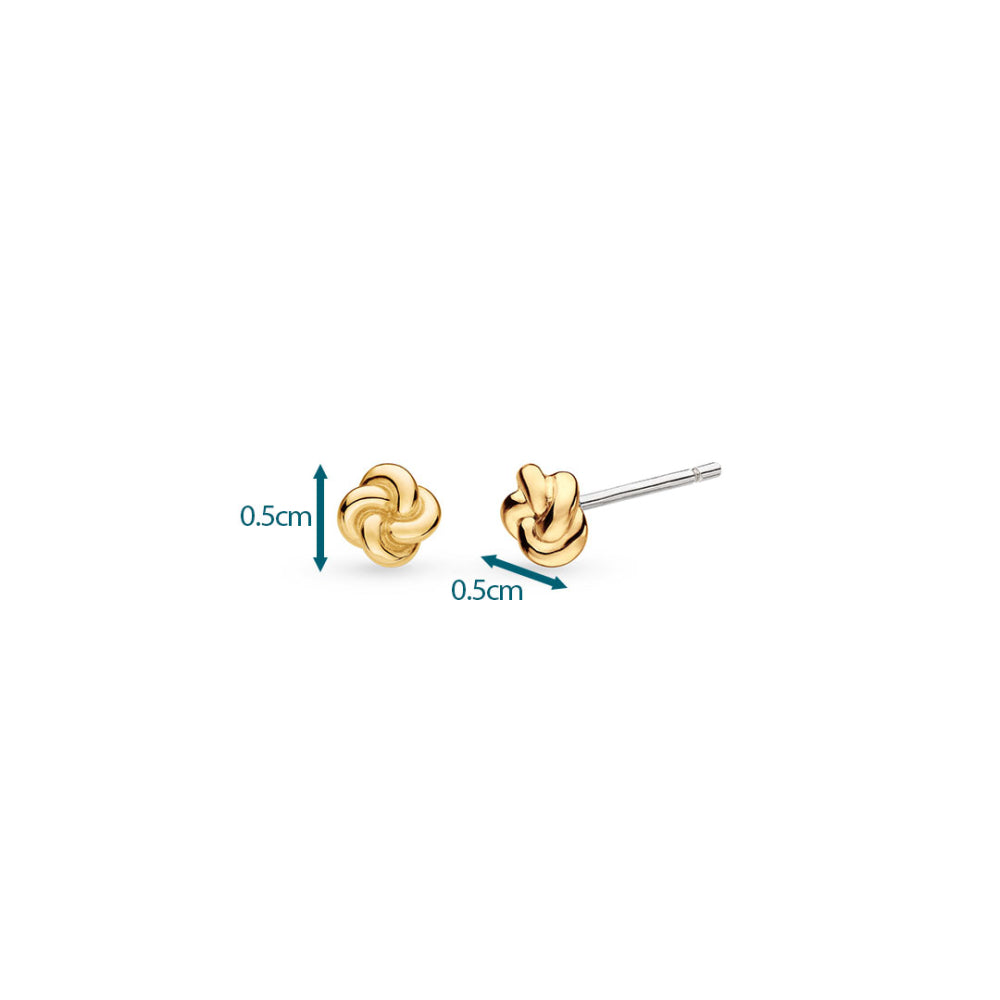 Kit Heath Marina Tide Knot Golden Gold Plated Stud Earrings 41060GRP