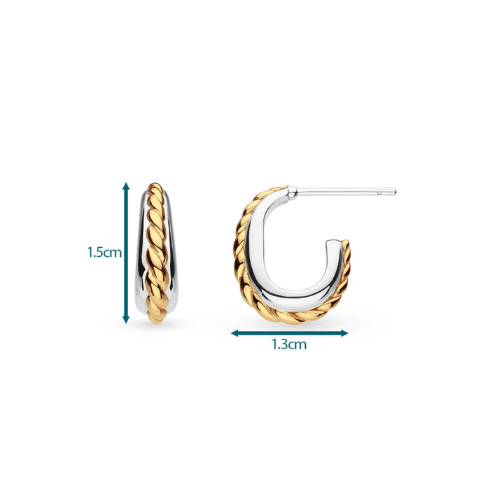 Kit Heath Marina Rope Band Gold Plated Semi Hoop Stud Earrings 61065GRP