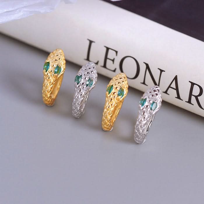 Small and Dainty Snake Hoops Earrings
