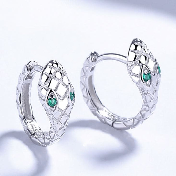 Small and Dainty Snake Hoops Earrings