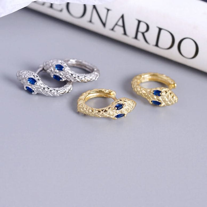 Small and Dainty Snake Hoops Earrings