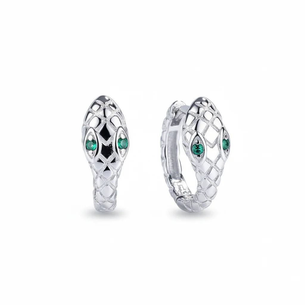 Small and Dainty Snake Hoops Earrings
