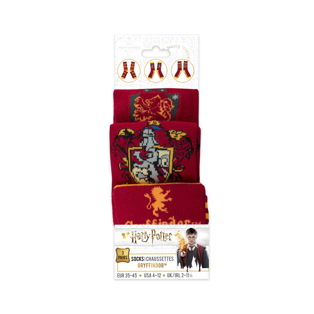 Harry Potter Socks Set of 3 Gryffindor CR1621