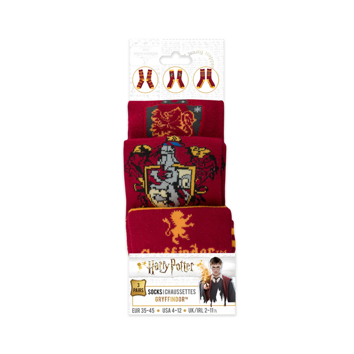 Harry Potter Socks Set of 3 Gryffindor CR1621