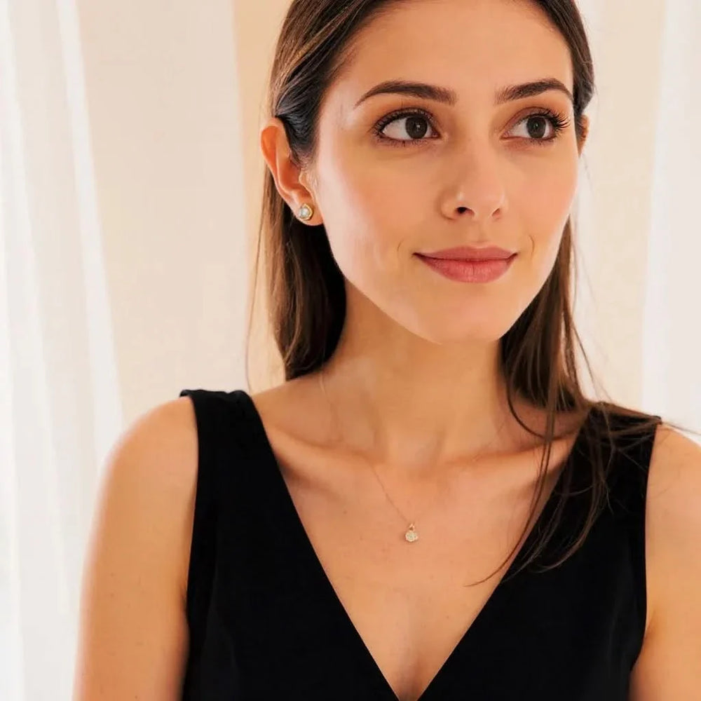 Square Freshwater Pearl Stud Earrings