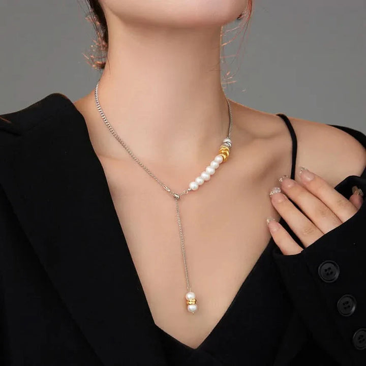 Sterling Silver Freshwater Pearl Adjustable Necklace