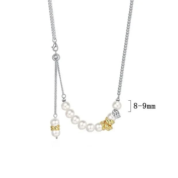 Sterling Silver Freshwater Pearl Adjustable Necklace